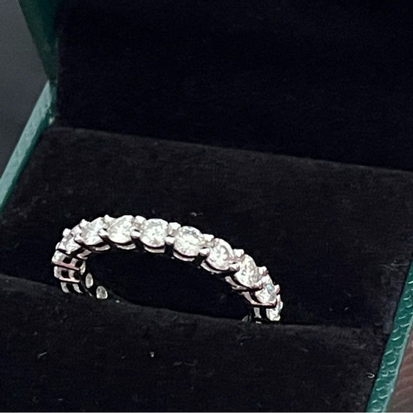 Source Unknown Jewelry - 3.00mm Round Brilliant Cut Moissanite Eternity Wedding Band 925 Sterling Silver